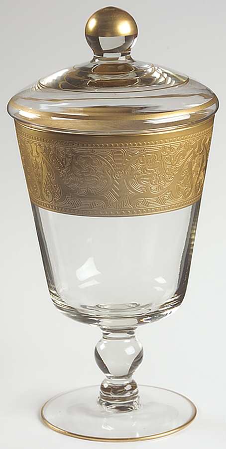 Georgian Gold Candy Dish & Lid by Glastonbury - Lotus-1