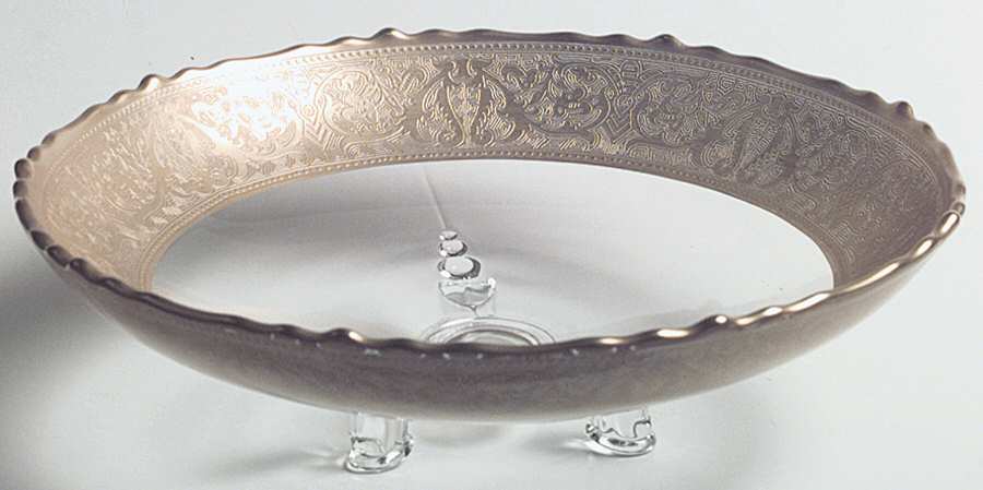 Georgian Gold 10" 3-Toed Footed Bowl by Glastonbury - Lotus-1