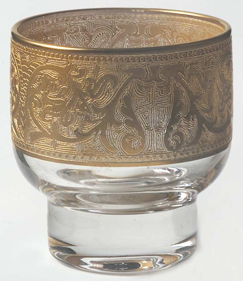 Georgian Gold 5 Oz Flat Tumbler by Glastonbury - Lotus-1