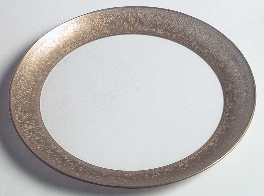 Georgian Gold Cupped Plate by Glastonbury - Lotus-1