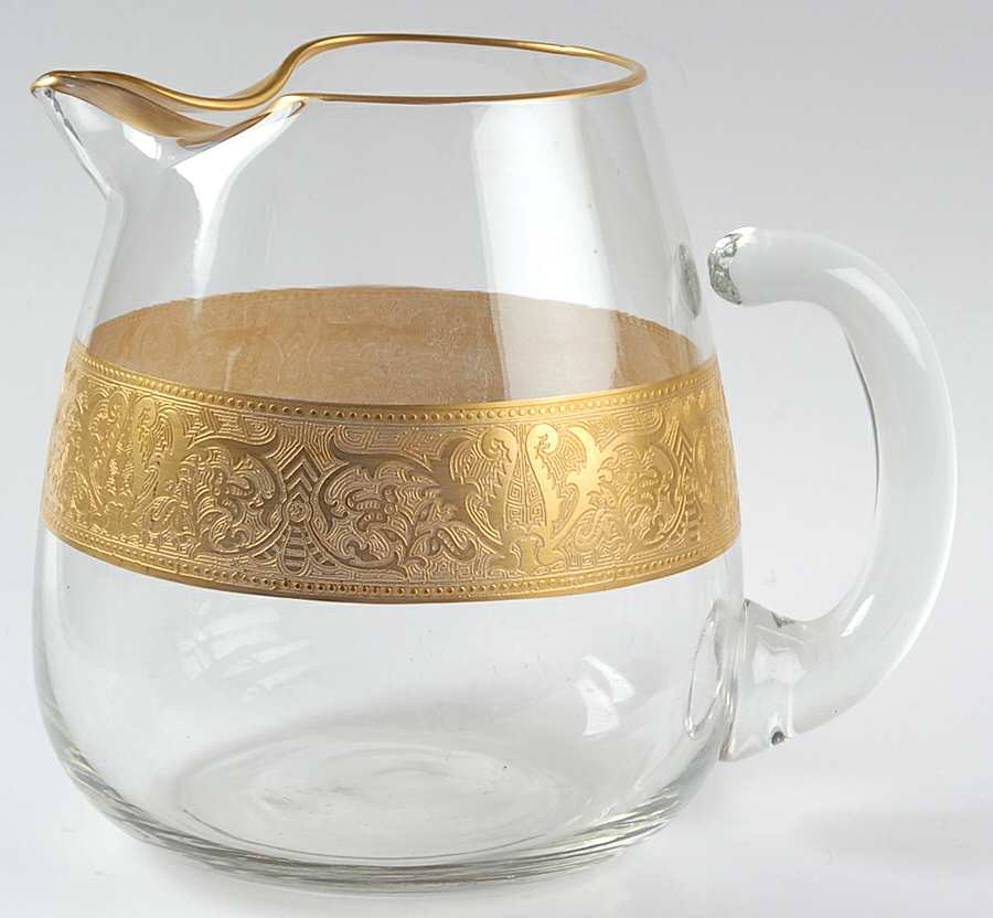 Georgian Gold 64 Oz Ice Lip Pitcher by Glastonbury - Lotus-1