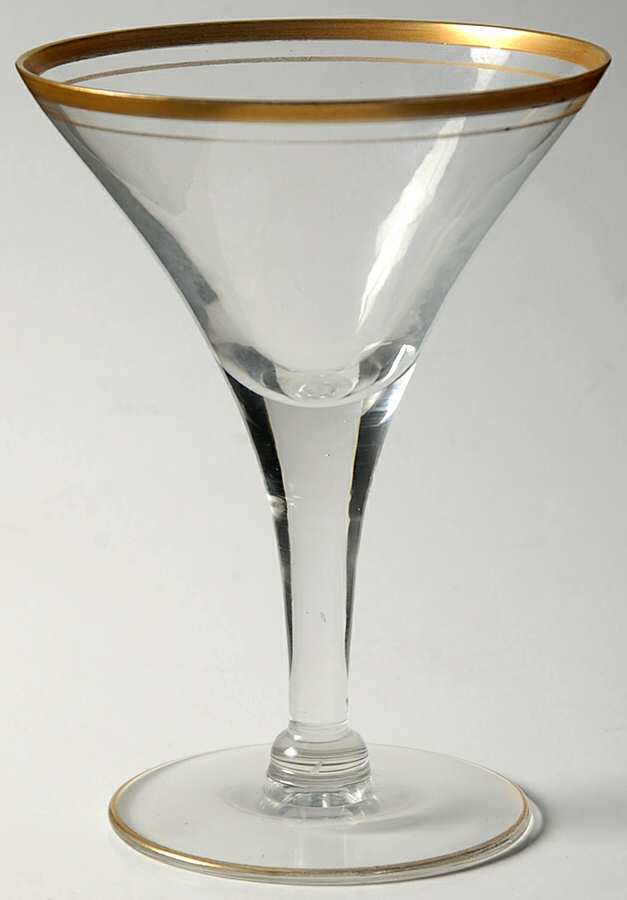 Gold Band (Decoration A, Stem #L13) Liquor Cocktail by Glastonbury - Lotus-1