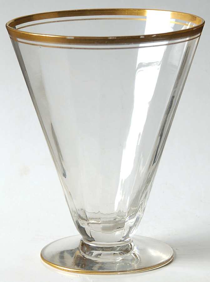 Gold Band 114 8 Oz Footed Tumbler by Glastonbury - Lotus-1