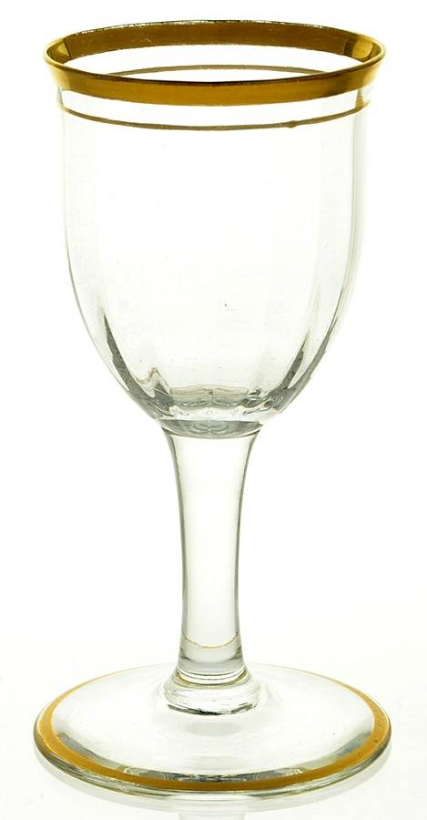 Gold Band 114 Wine Glass by Glastonbury - Lotus-1