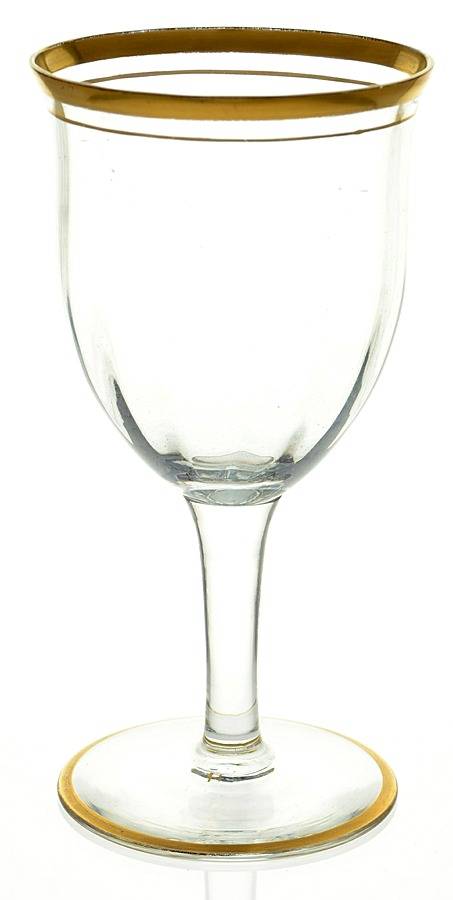 Gold Band 114 Water Goblet by Glastonbury - Lotus-1