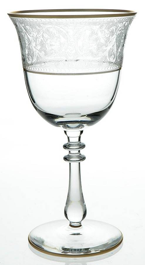 Gold Band (Decoration 889) Water Goblet by Glastonbury - Lotus-1