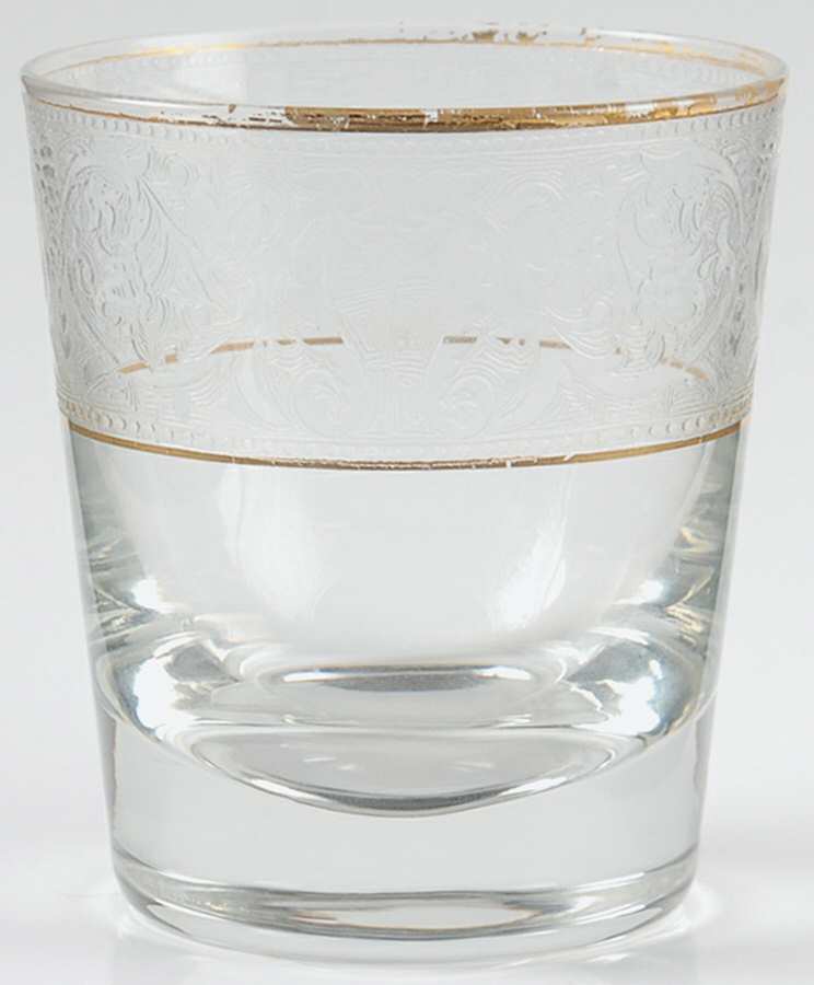 Gold Band (Decoration 889) 6 Oz Flat Tumbler by Glastonbury - Lotus-1