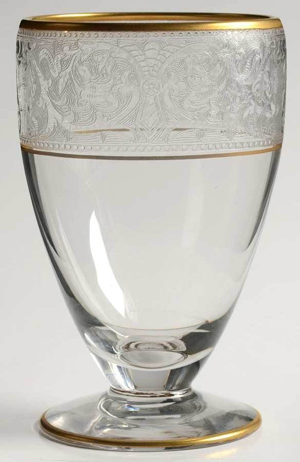 Gold Band (Decoration 889) 9 Oz Footed Tumbler by Glastonbury - Lotus-1