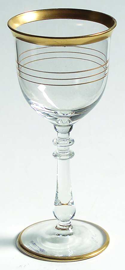 Gold Band (Decoration A, Stem #78) Wine Glass by Glastonbury - Lotus-1