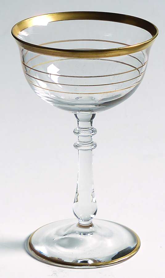 Gold Band (Decoration A, Stem #78) Liquor Cocktail by Glastonbury - Lotus-1