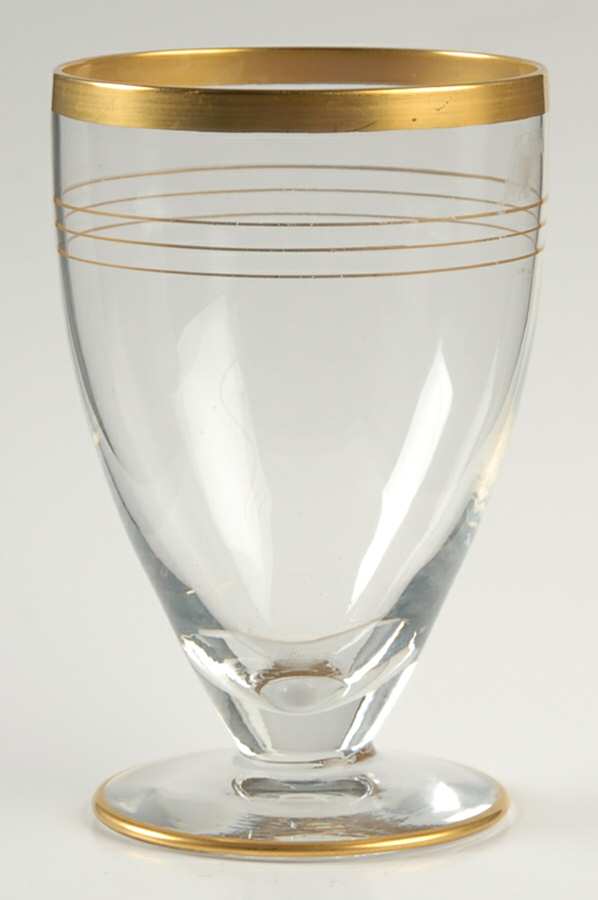 Gold Band (Decoration A, Stem #78) Footed Tumbler by Glastonbury - Lotus-1