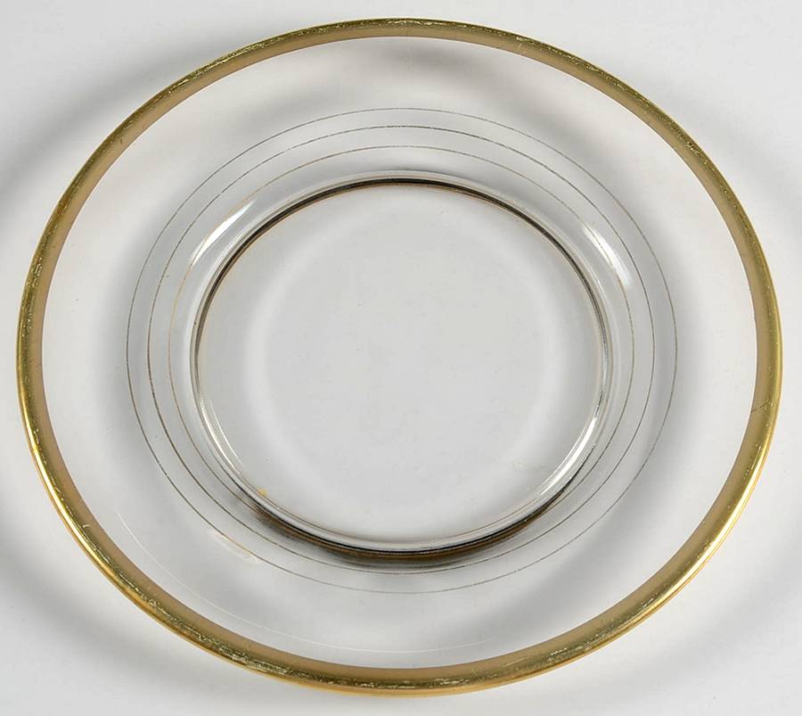 Gold Band (Decoration A, Stem #78) Bread & Butter Plate by Glastonbury - Lotus-1