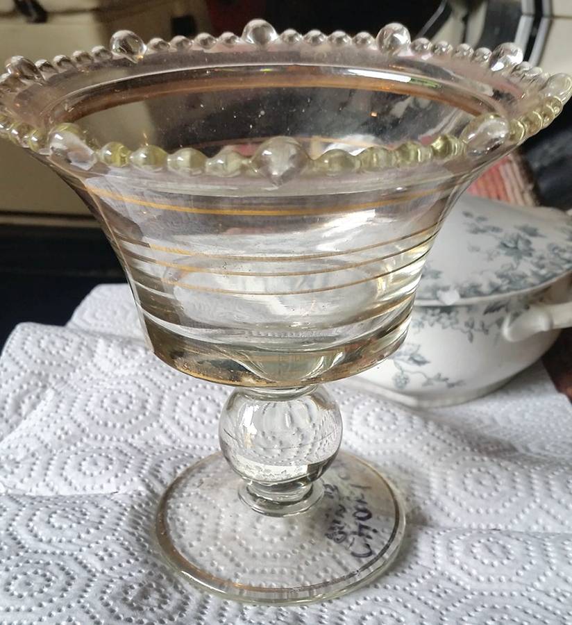 Gold Band (Decoration A, Stem #78) Footed Candy Dish No Lid by Glastonbury - Lotus-1