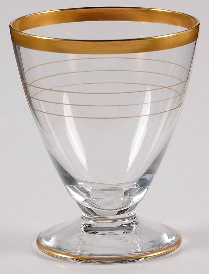 Gold Band (Decoration A, Stem #78) Oyster or Fruit Cocktail by Glastonbury - Lotus-1