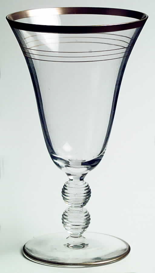 Gold Band Water Goblet by Glastonbury - Lotus-1