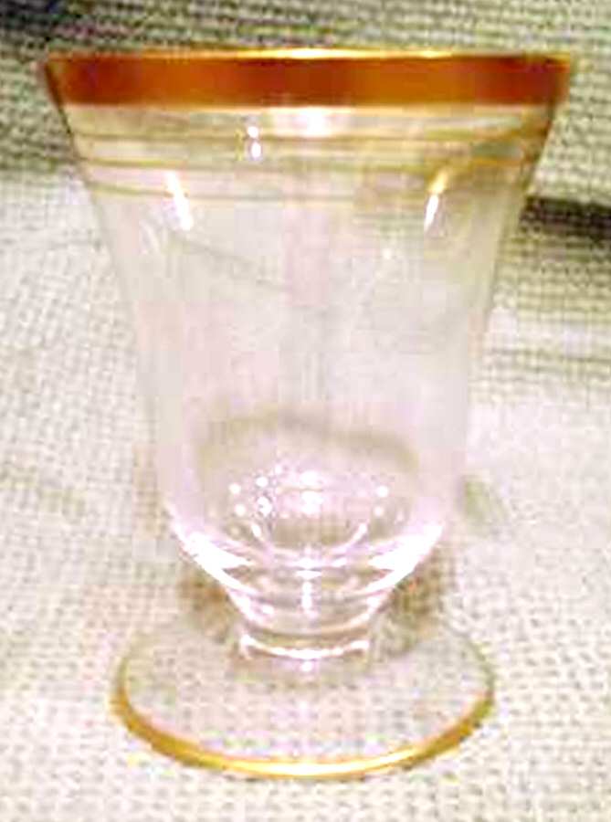 Gold Band Footed Tumbler by Glastonbury - Lotus-1