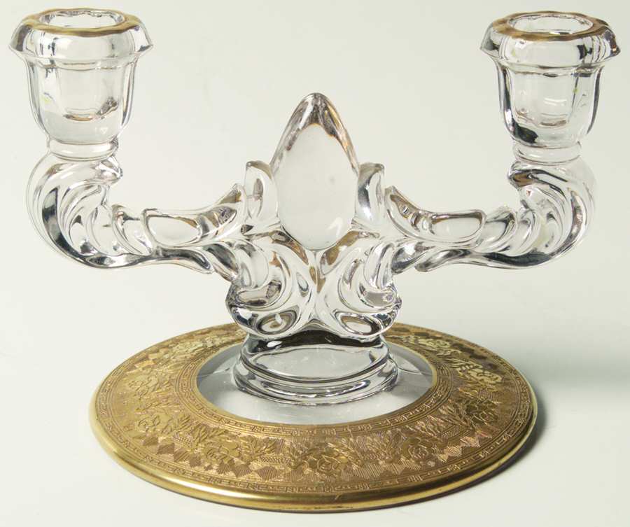 Goldenrod Double Light Candlestick by Glastonbury - Lotus-1