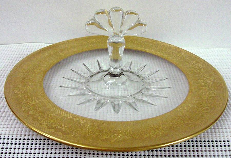 Goldenrod Center Handle Tray by Glastonbury - Lotus-1