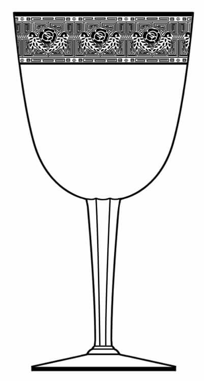 Gold Lace Clear Water Goblet by Glastonbury - Lotus-1