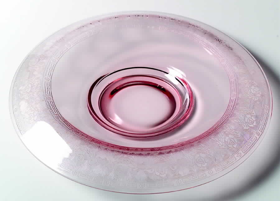 Grecian (Pink Stem) 12" Rolled Edge Bowl by Glastonbury - Lotus-1