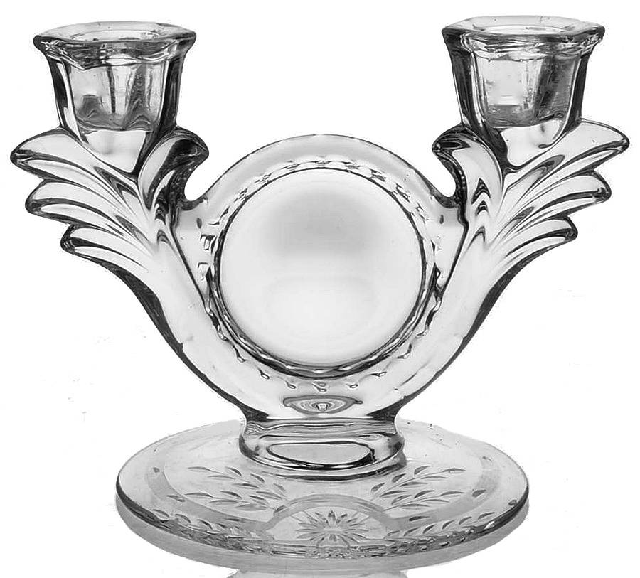 Hostess (Stem 75, Cut 17) Double Light Candlestick by Glastonbury - Lotus-1