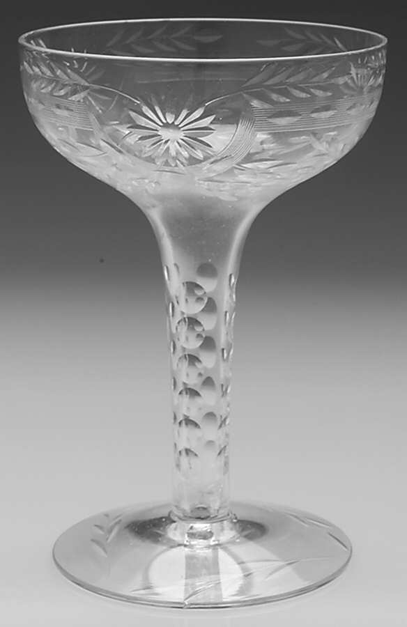 Hostess (Stem 75, Cut 17) Tall Hollow Stem Champagne by Glastonbury - Lotus-1