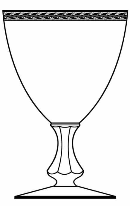 L15-1 (Platinum Encrusted) Water Goblet by Glastonbury - Lotus-1