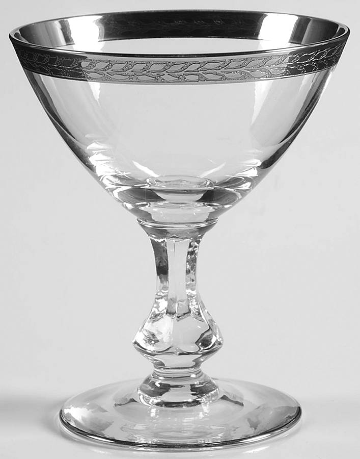 L15-1 (Platinum Encrusted) Champagne/Tall Sherbet by Glastonbury - Lotus-1