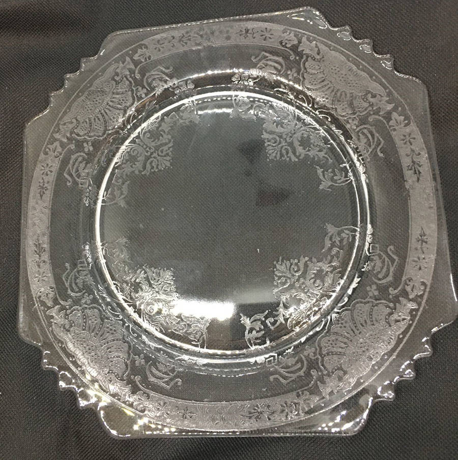 Louise Clear 8" Sqaure Salad Plate by Glastonbury - Lotus-1