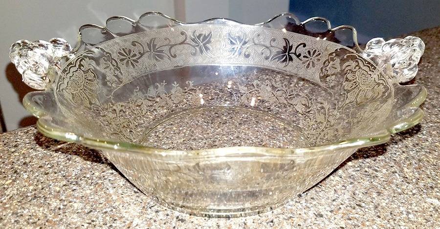 Louise Clear Handled Bowl by Glastonbury - Lotus-1
