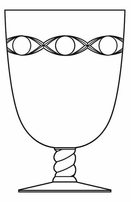 Lyric (Stem 95, Cut 8) Water Goblet by Glastonbury - Lotus-1
