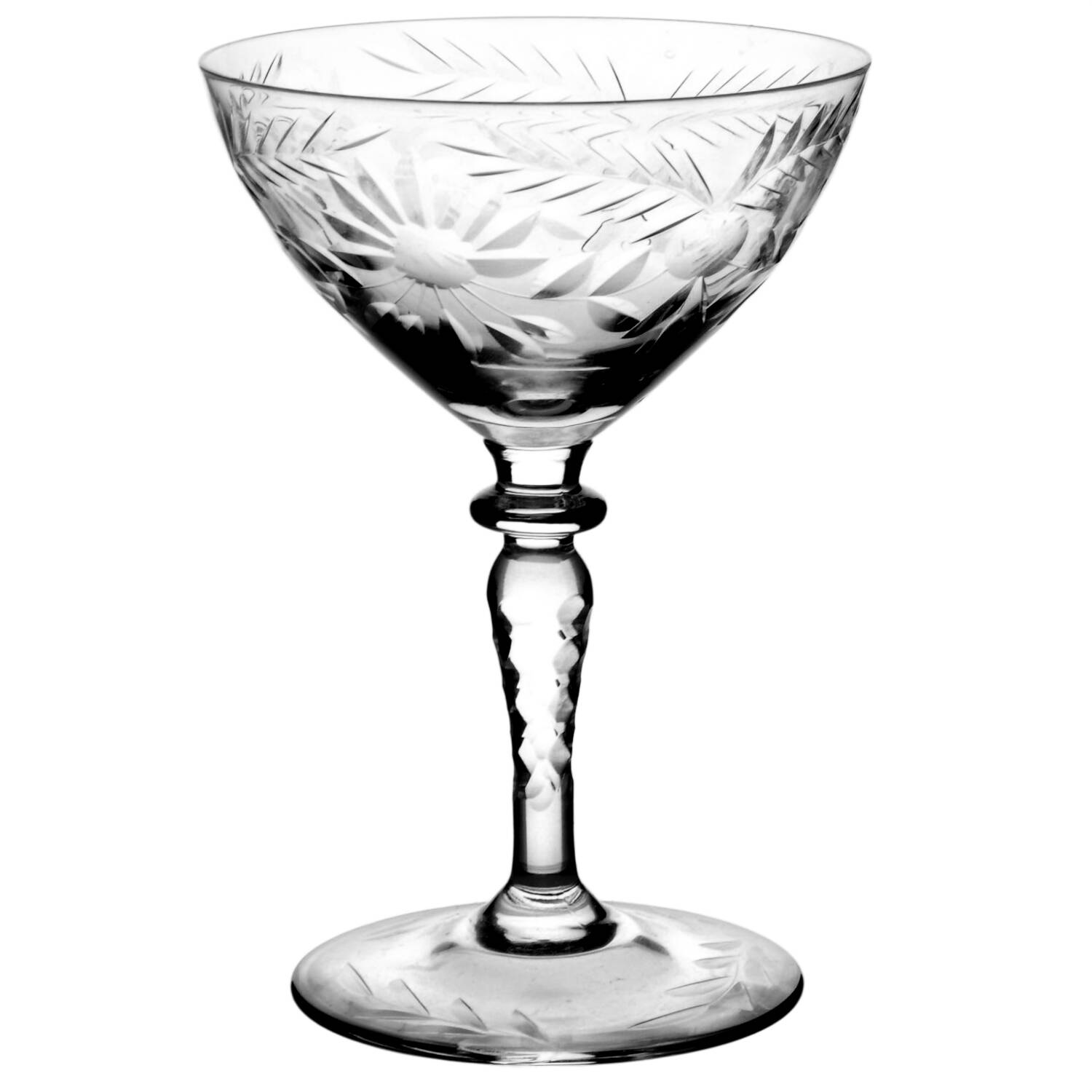 Majesty (Stem 77, Cut 24) Champagne/Tall Sherbet by Glastonbury - Lotus-1