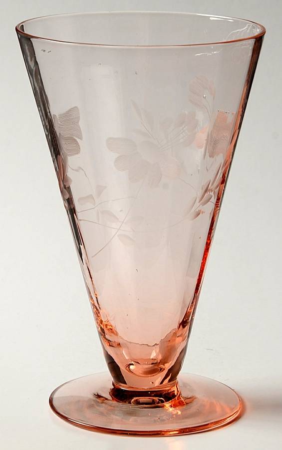 Marie Pink 10 Oz Footed Tumbler by Glastonbury - Lotus-1