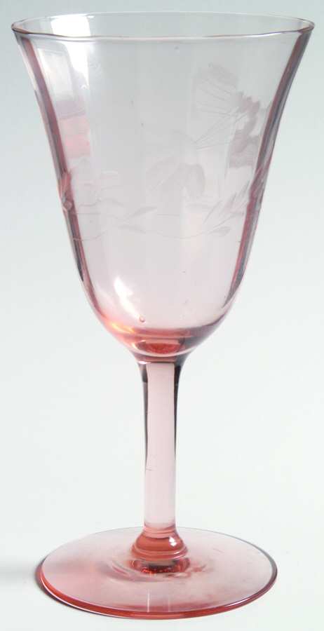 Marie Pink Water Goblet by Glastonbury - Lotus-1