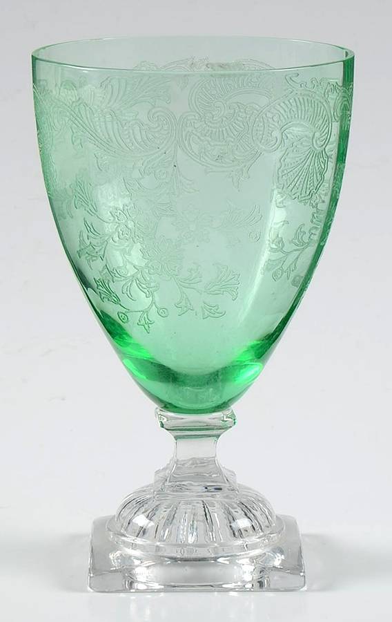 Mcguire Green Water Goblet by Glastonbury - Lotus-1