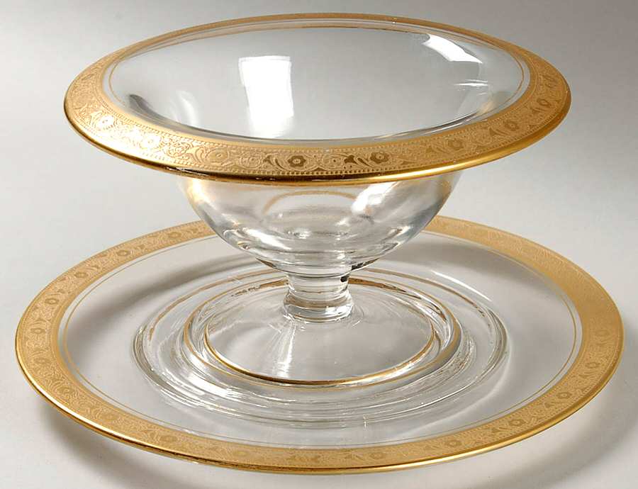 Minton 35 Mayonnaise Bowl and Underplate by Glastonbury - Lotus-1