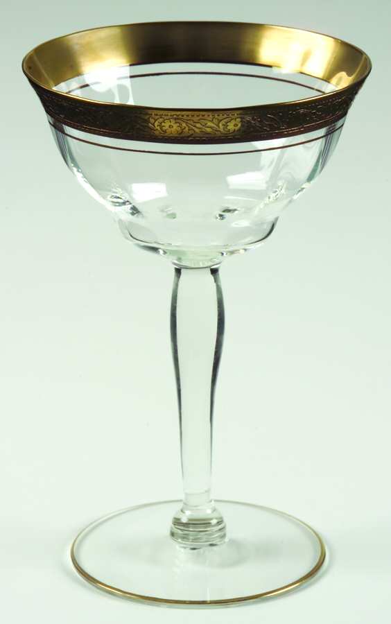 Minton 1125 (Gold, Optic) Champagne/Tall Sherbet by Glastonbury - Lotus-1