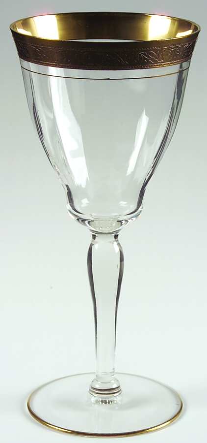 Minton 1125 (Gold, Optic) Water Goblet by Glastonbury - Lotus-1