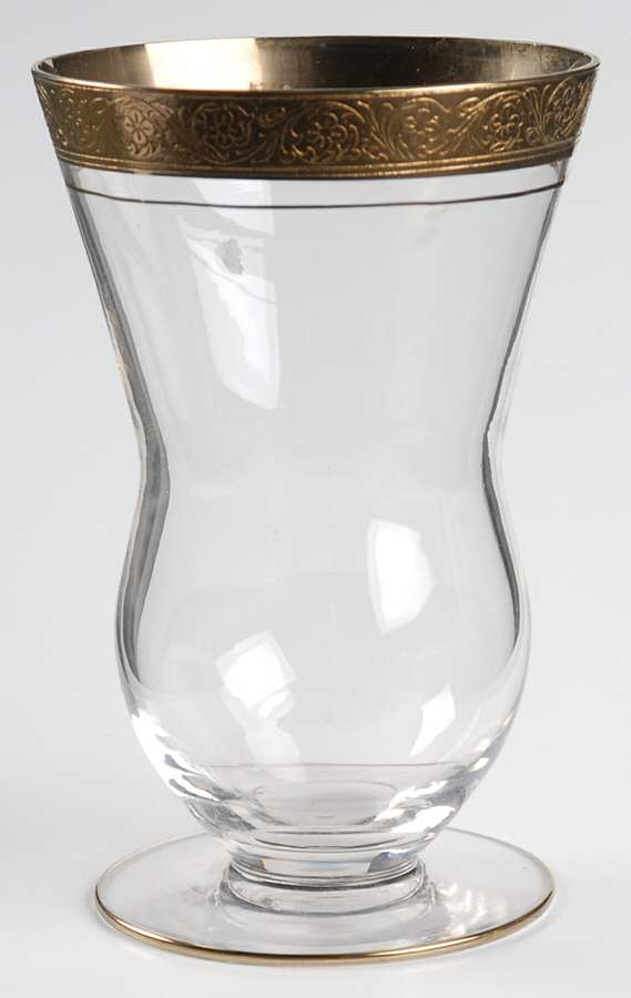 Minuet (Gold Encrusted, Stem 3720) Footed Tumbler by Glastonbury - Lotus-1