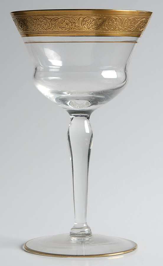Minuet (Gold Encrusted, Stem 3720) Champagne/Tall Sherbet by Glastonbury - Lotus-1
