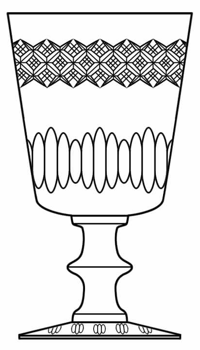 Oxford (Cut, Stem 682) Water Goblet by Glastonbury - Lotus-1