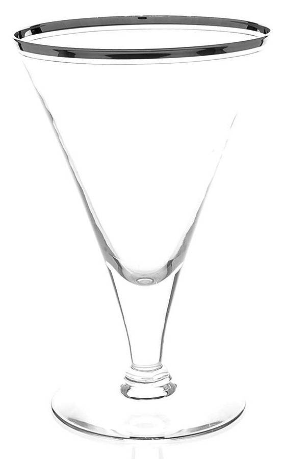 Platinum Band "A" Water Goblet by Glastonbury - Lotus-1