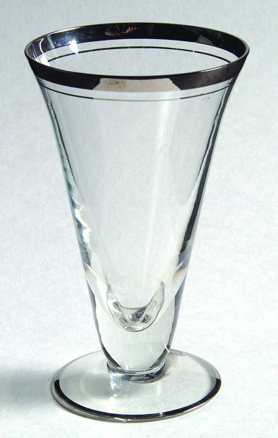 Platinum Band "A" Juice Glass by Glastonbury - Lotus-1