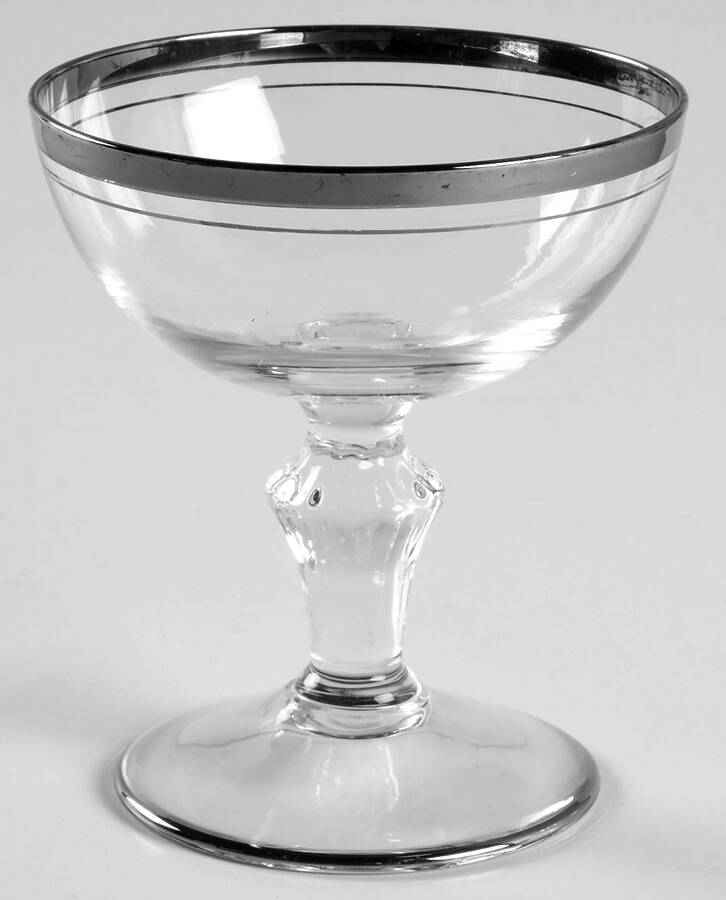 Platinum Band Champagne/Tall Sherbet by Glastonbury - Lotus-1