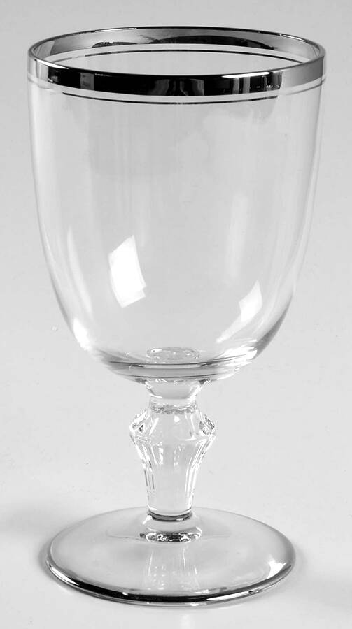 Platinum Band Water Goblet by Glastonbury - Lotus-1