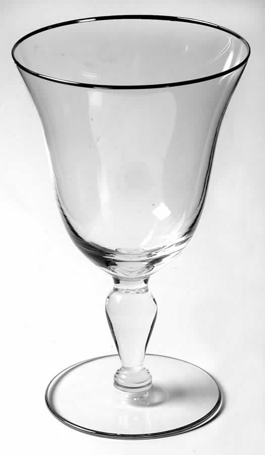 Prelude (Platinum Trim) Water Goblet by Glastonbury - Lotus-1