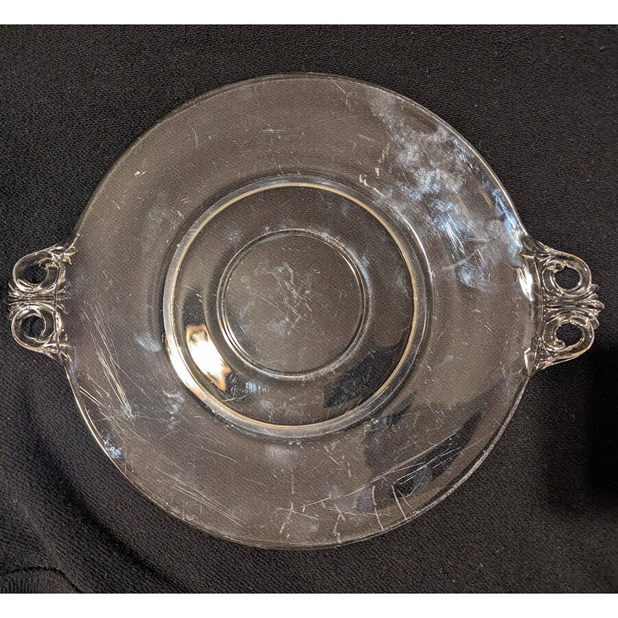 Princess (No Trim) Handled Cheese & Cracker Plate by Glastonbury - Lotus-1