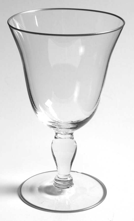 Princess Clear (Gold Trim) Water Goblet by Glastonbury - Lotus-1