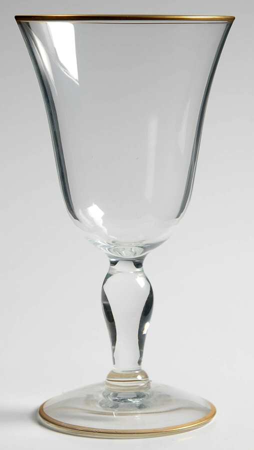 Princess Clear (Gold Trim) Wine Glass by Glastonbury - Lotus-1