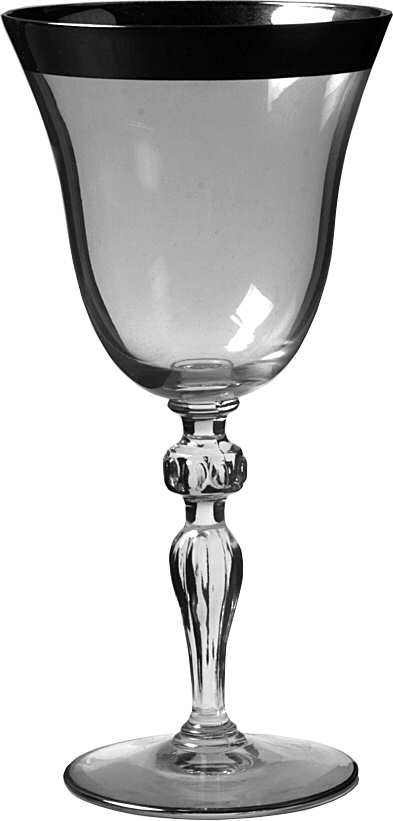 Puritan (Platinum Trim, Stem #87) Water Goblet by Glastonbury - Lotus-1